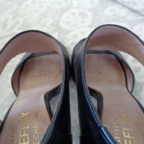 Le Chateau Sexy Black Leather Moda Reflex Heels - Picture 6 of 9